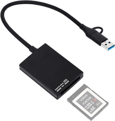XQD Kaartlezer - Geheugenkaart Adapter - Snelle Data Overdracht - Dubbele USB Poort - Compact Ontwerp - Zwart