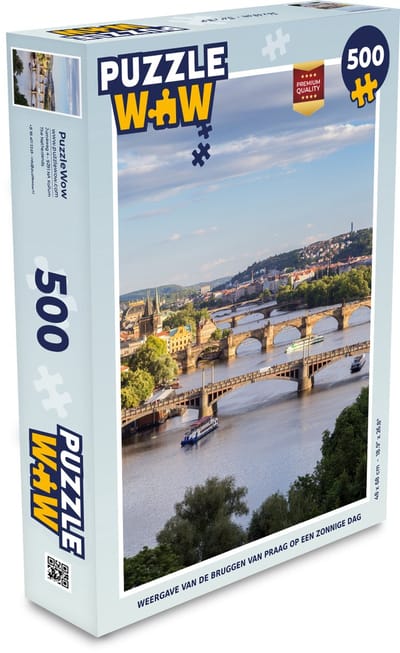Puzzel Zon - Brug - Praag - Legpuzzel - Puzzel 500 stukjes