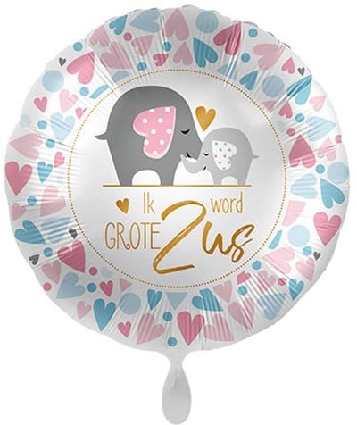 Folieballon Grote Zus - geboorte baby meisje