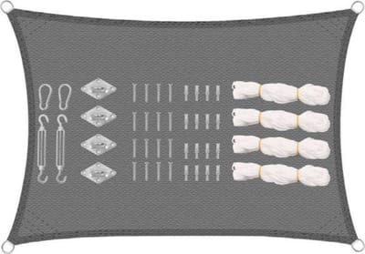 Thuys – Schaduwdoek – Rechthoek – Zonnedoek – Zonnescherm Pergola – UV Bescherming – Donkergrijs – 4X5 M