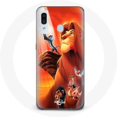 Coque pour Samsung Galaxy A20 Le Roi Lion Simba et Mufasa