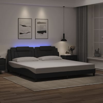 vidaXL - Bedframe - "Viana" - met - LED - zonder - matras - zwart - 200x200 - cm