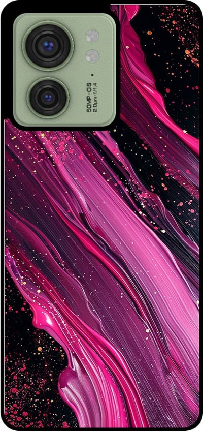 Smartphonica Telefoonhoesje Geschikt voor Motorola Edge 40 met marmer opdruk - TPU backcover case marble design - Paars Roze geschikt voor Motorola Edge 40