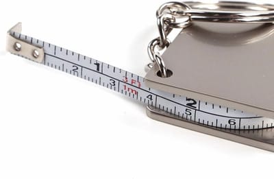WiseGoods Mini Meetlint Sleutelhanger - Compacte Rolmaat - Meten tot 70 cm - Zilver