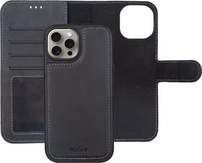 Rixus Duo Magnetic Detachable Wallet For Apple iPhone 16 Pro Black