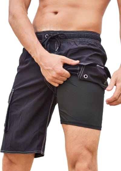 BamBella ® - Zwembroek - Maat XL/XXL- zwart zwemshorts - short man mannen korte broek heren