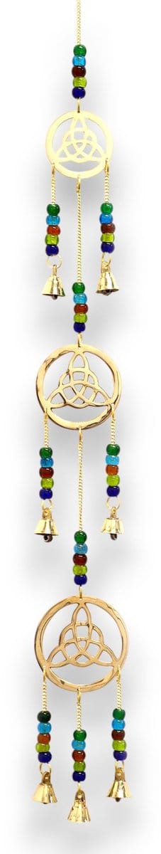 Ancient Wisdom - Windgong - Indiase klokkenspel met Hamsa en 3 bellen - 14x55cm - decoratie - tuinaccessoire - klankspel - wanddecoratie - geluid - sfeermaker