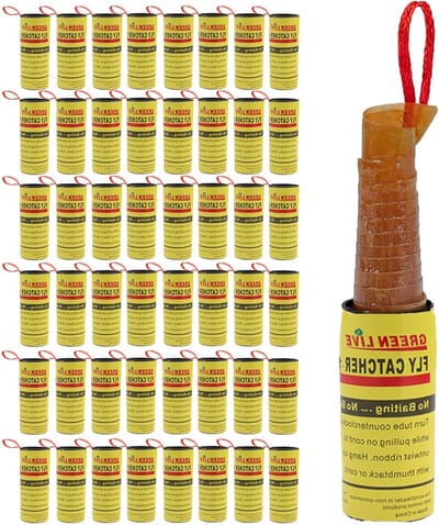 48 Stuks Vliegengif Rollen - Effectieve Vliegenval voor Binnengebruik, Plakrollen in Geel