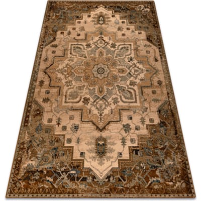 Kleden Rugsx Wollen tapijt OMEGA ABBAS Vintage, rozet kamel 200x300 cm