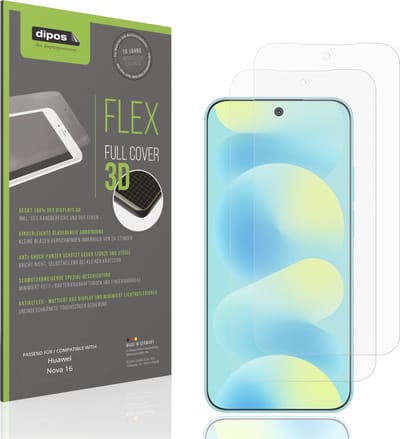 dipos FLEX – 2x Matte Screenprotector geschikt voor Huawei Nova 16 | Volledige Schermbescherming | Case-Friendly