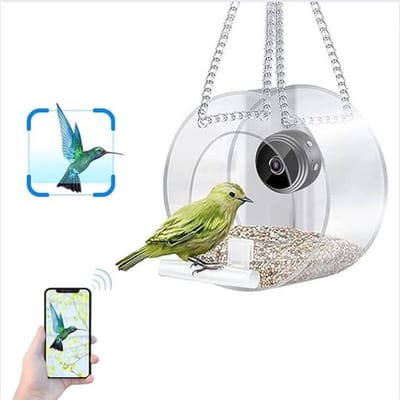 Thuys – Vogelhuisje met Camera – Vogelvoederhuisje – Hangend – Met WiFi – Ultra Clear Lens – Cloudopslag – Lichtgewicht – Transparant