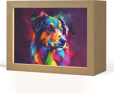 Nachtlampje 20x15 cm - Kinder lampje - Hond - Kleurrijk - Dier - Dierenhoofd - Tafellamp kinderkamer - Slaapkamer lamp - Bedlamp kinderen - Kinderlampje stopcontact - Wandlamp babykamer - Nachtlampjes