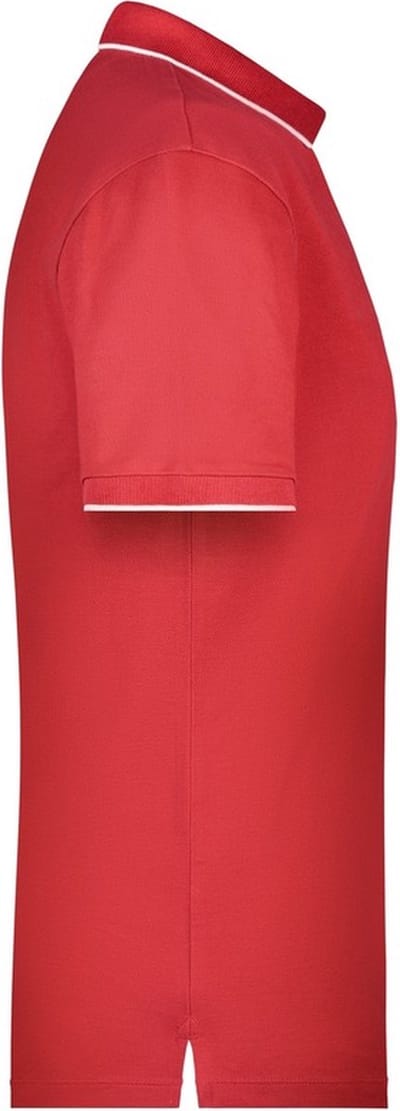 James & Nicholson Poloshirt Golf Pro premium - heren - rood/wit - herenkleding - Werkkleding - Katoen L