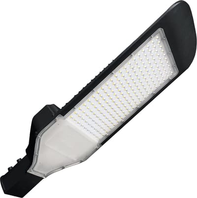 LED Straatlamp - Straatverlichting - Orny - 200W - Helder/Koud Wit 6400K - Waterdicht IP65 - Mat Zwart - Aluminium