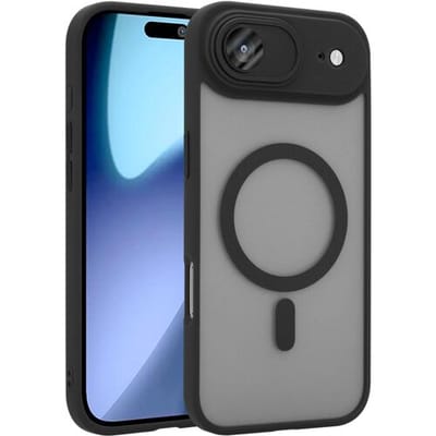 Coverzs luxe matte Magneet hoesje geschikt voor iPhone Air met camera cover (Zwart) – sterke case met premium bescherming, dun ontwerp en perfecte pasvorm - Camerabescherming