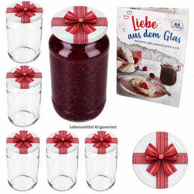 6-delige set ronde glazen 1062 ml To 82 cadeau deksel incl. receptenboekje