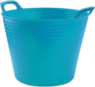Plasticforte flexibele emmer/kuip - blauw - kunststof - rond - 25 liter - 42 x 38 x 33 cm - wasmanden - tuinafval - speelgoed
