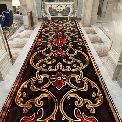 Luxe Lang Tapijt voor Gang in Europese Stijl Rood Tapijt Antislip Trap Vloermat Aanpasbaar Bruiloftzaal Doorgang Gang Tapijt 90x300cm 35.4x118in
