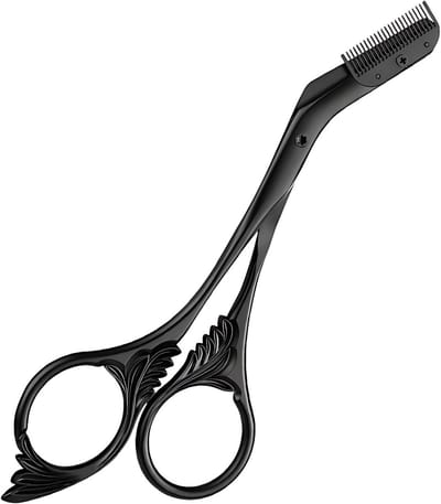 Roestvrijstalen wenkbrauwschaar en trimmer met kam voor perfecte wenkbrauwen, schoonheidsinstrument voor mannen en vrouwen, ideaal voor Valentijnsdag