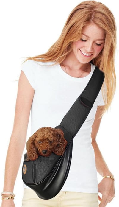 Draagtas Voor Kleine Hond - Handsfree Hondentas Tot 9kg - Ademend Gaas - Zwart