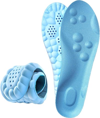 Inlegzolen van traagschuim met ondersteuning van de voetboog voor dames en heren, comfortabele massage-inlegzolen, vervangende schoeninzetstukken voor trainers, sneakers, sportschoenen, werklaarzen