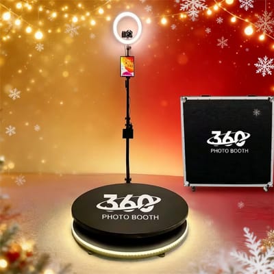 360 °   Draagbare video- en fotocabine voor feesten en bruiloften, 360 graden °   Draaibaar platform, 100cm x 80cm, 360 graden °   Automatische camera