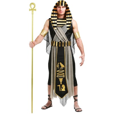 Halloween Oud-Egypte Egyptische Farao Kostuum voor Mannen Koning Cleopatra Koningin Cosplay Carnavalsfeest Middeleeuws Koppel Feestjurk M black