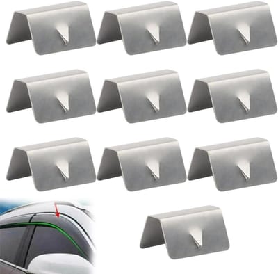 Roestvrijstalen Clips voor Windafwijzing en Regenafleiding 10 Stuks - Autoscherm Bevestigingsclips