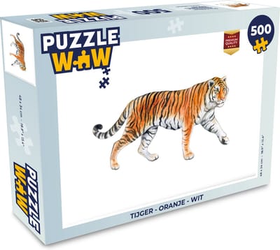 Puzzel Tijger - Oranje - Wit - Legpuzzel - Puzzel 500 stukjes