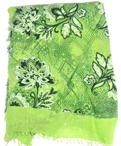 Lange Sjaal - 100% Bamboe - Print - (3802) Groen/Zwart