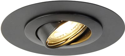 QAZQA edu - Moderne Grote inbouwspot - 1 lichts - Ø 13 cm - Zwart - Woonkamer | Slaapkamer | Keuken