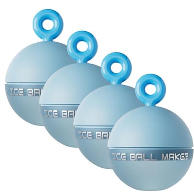 Dailygoods- IJsblokjesmaker Set van 4 - Siliconen IJsbalvormen - Ronde IJsbol 6,5 cm - Herbruikbaar - Eenvoudige Loslating - Ideaal voor Dranken - Ijsbalvorm