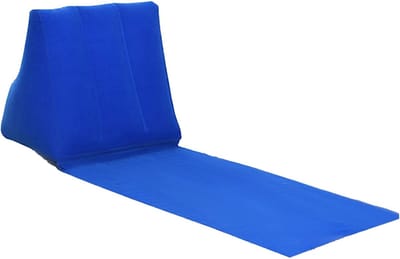 Opblaasbaar Rugkussen - Strand Lounger - Buiten Ontspannen - Compact Opvouwbaar - 138x48x48cm - Donkerblauw