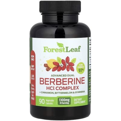 Geavanceerd Dubbel Berberine Hcl Complex + Kaneel, Bittermeloen & Gymnema, 90 Plantaardige Capsules