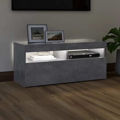 vidaXL - Tv-meubel - met - LED-verlichting - 90x35x40 - cm - betongrijs