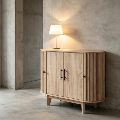 Clruro Buffetkast - Klein Ovaal - Dressoir met 4 Deuren en Verstelbare Plank