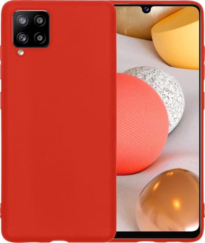 Hoesje - Geschikt voor Samsung Galaxy A42 - Sterk & Shockproof - Hoes Cover - Siliconen Case - Telefoonhoesjes - Rood