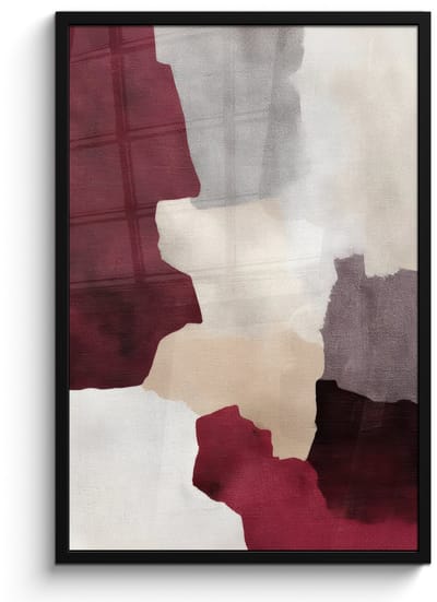 Poster in lijst - Fotolijst 60x90 cm - Posters - Abstract - Kleurbakken - Rood - Posterlijst zwart - Decoratie - Wanddecoratie woonkamer - Muurdecoratie slaapkamer