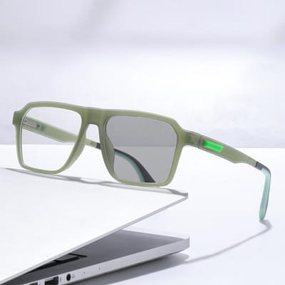 Sport Oversized Fotochromatische Myopie Bril Trendy Vierkante Kleurveranderende Zonnebril voor Mannen Vrouwen Mode Bijziendheid Bril 0