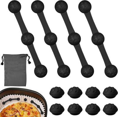 Set van 4 magnetische siliconen sluitingen voor het vastzetten van de airfryer, duurzame en flexibele magneten voor veilig koken en eenvoudig gebruik