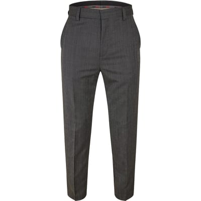 Hugo Heren Katoenen Rechte Pantalon (Grijs)
