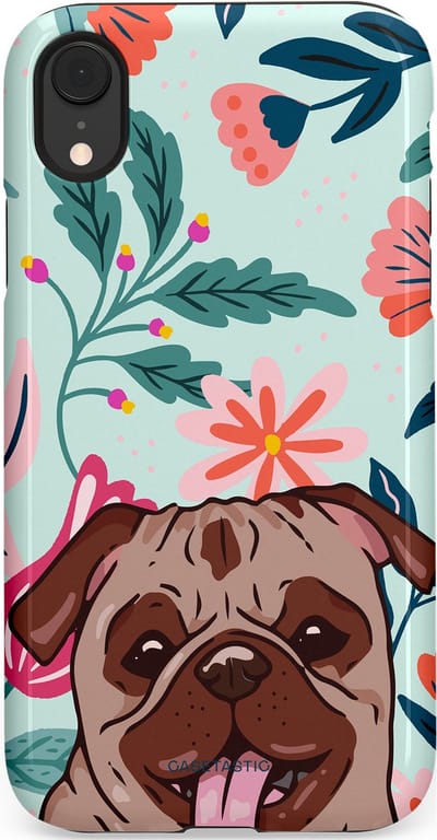 Casetastic Hoesje Geschikt voor Apple iPhone Xr - Stijlvolle Beschermende Duo-layer Case - Mopslik