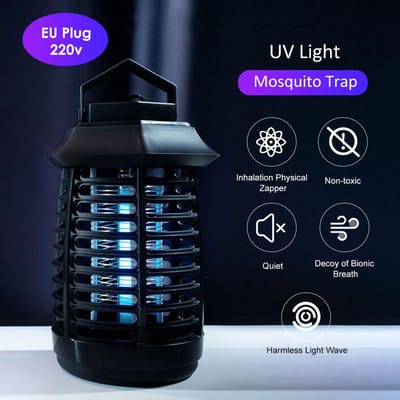 Muggenspray Killer Elektrisch UV-licht LED's Rookloze geurloze insectenverdelger Lamp Verplaatsbaar EU Plug black