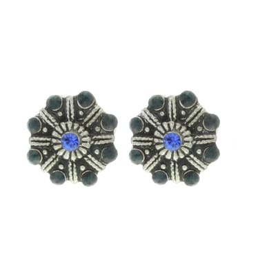 Behave - Vintage oorstekers met blauwe steentjes - Nikkelvrij - Modeaccessoire