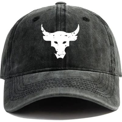 Dwayne Johnson Brahma Bull Baseballpet Zomer Verweerde Papa Hoeden Mannen Buiten Verstelbare Katoenen Petten Buiten Zonbescherming Adjustable black