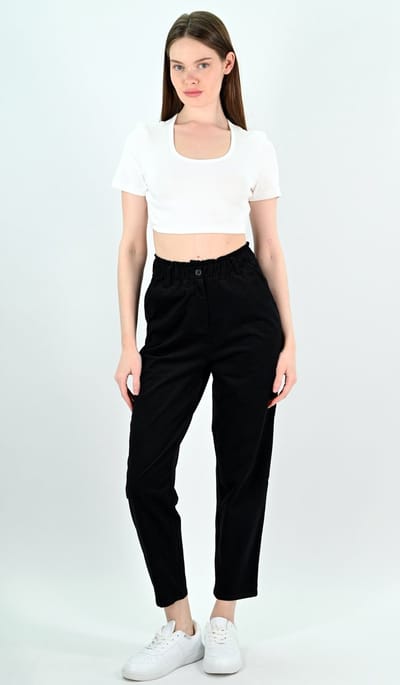 YesMooi - Corduroy Broek - Zwart - M (38) - %100 Katoen - Dames Broek