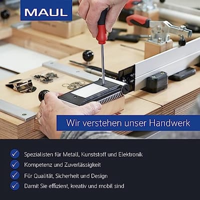MAUL Geldcassette van staal, 30 x 25 x 8,7 cm, afsluitbaar, muntgeldvak uitneembaar, kassa met 2 sleutels, ideaal als spaarpot, geldvak, grote geldkist, wit