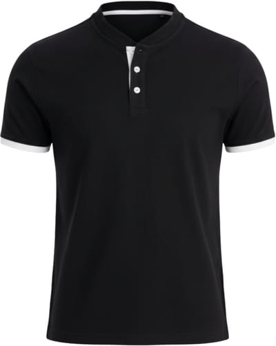 OMBRE T-shirt - Regular Fit - Katoen - Korte Mouw Zwart S