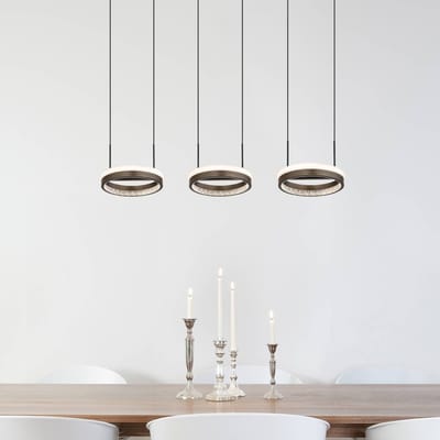 Globo - hanglamp - DELLA - zwart - metaal - grote eettafellamp - LED - 67179H2