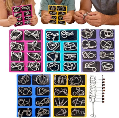 Metalen Puzzel Set - Hersenkrakers - Cognitieve Stimulatie - Educatief Speelgoed - 521 gram - Niet gespecificeerd